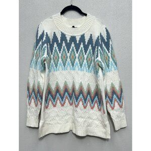 Talbots Wool Blend Sweater Women's Size Small Fair Isle Zig Zag Chevron Ski Soft